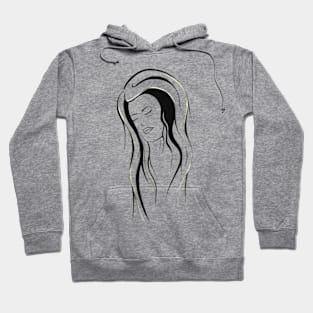 Young woman with eyes closed and long hair Hoodie